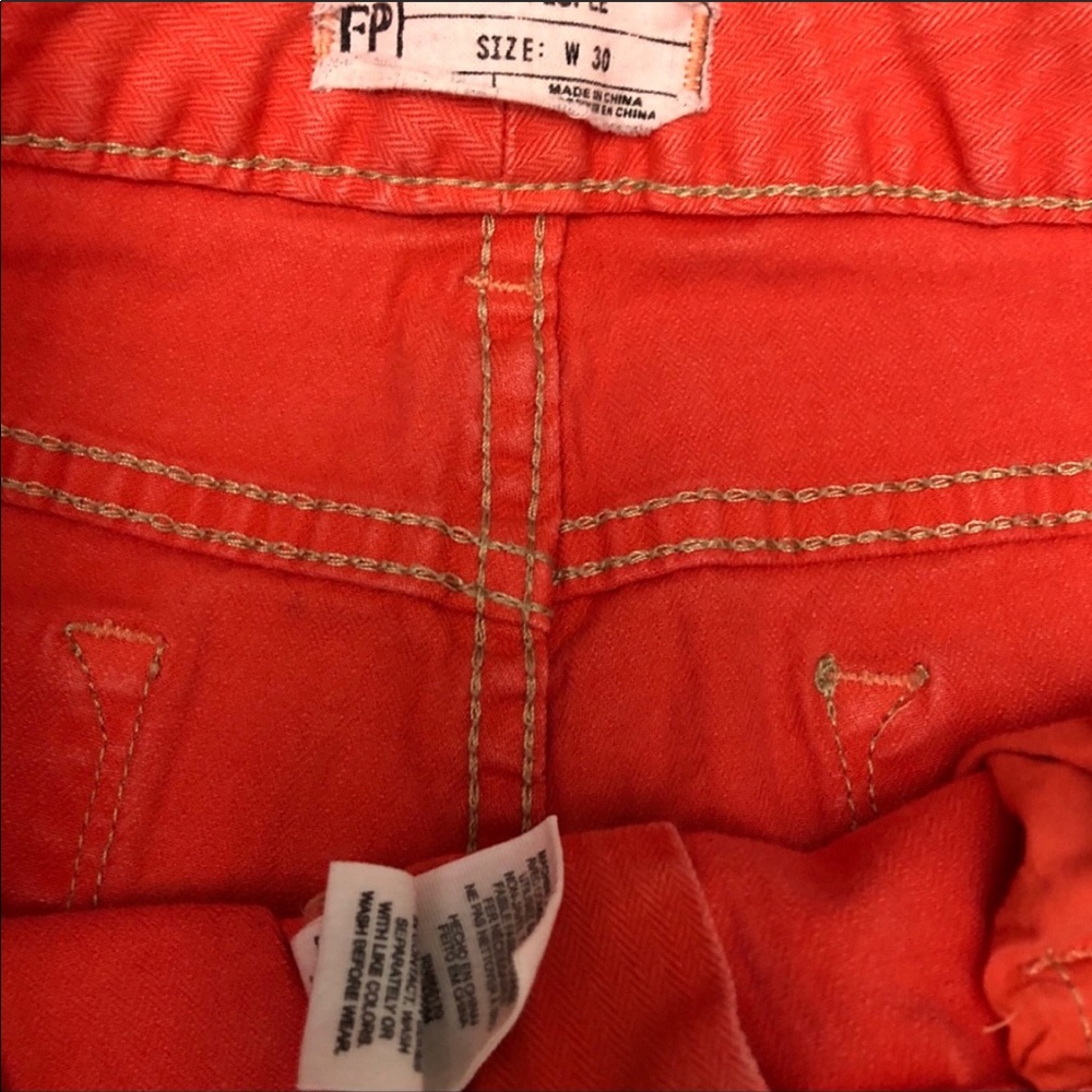 Free People Faded Cropped Skinny Jean red sz 30 - Picture 7 of 8